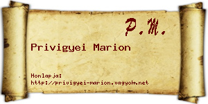 Privigyei Marion névjegykártya
